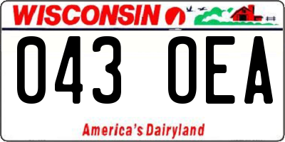 WI license plate 043OEA