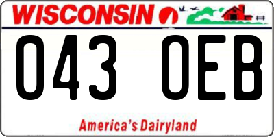 WI license plate 043OEB