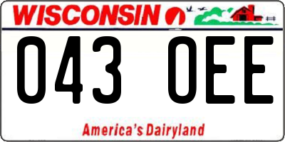 WI license plate 043OEE