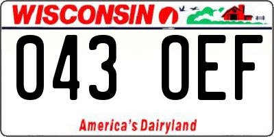 WI license plate 043OEF