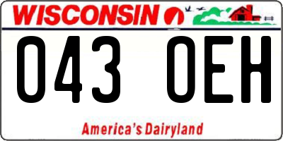 WI license plate 043OEH