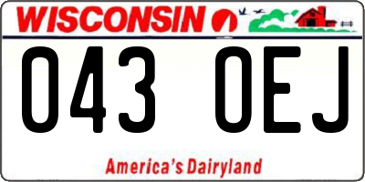 WI license plate 043OEJ