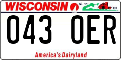 WI license plate 043OER