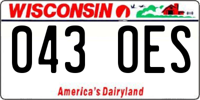 WI license plate 043OES