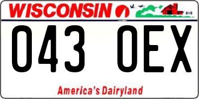 WI license plate 043OEX