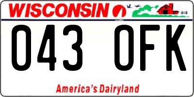 WI license plate 043OFK