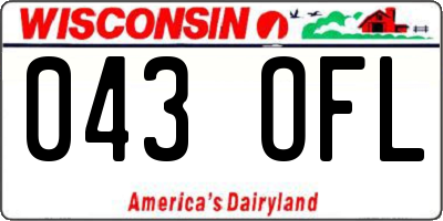WI license plate 043OFL