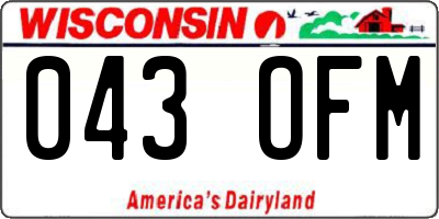 WI license plate 043OFM