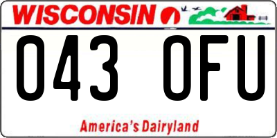 WI license plate 043OFU