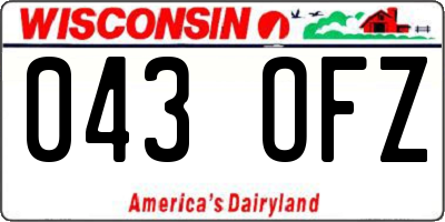 WI license plate 043OFZ