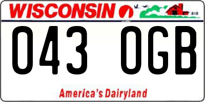 WI license plate 043OGB
