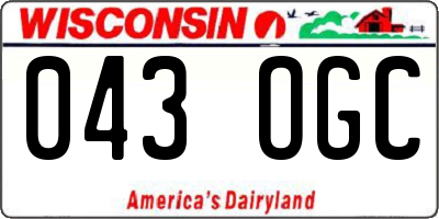 WI license plate 043OGC