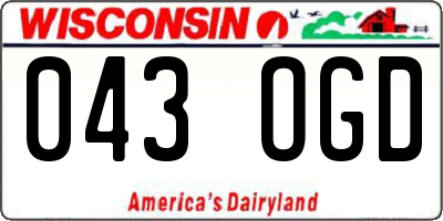 WI license plate 043OGD