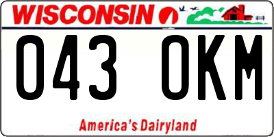 WI license plate 043OKM