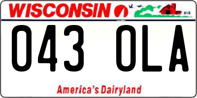 WI license plate 043OLA
