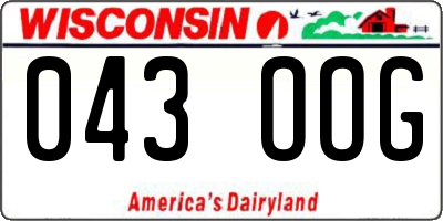 WI license plate 043OOG