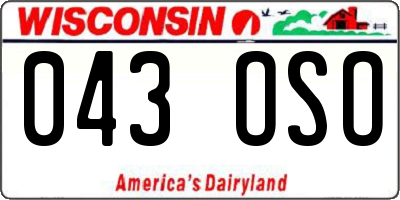 WI license plate 043OSO