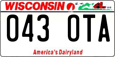 WI license plate 043OTA
