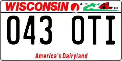 WI license plate 043OTI