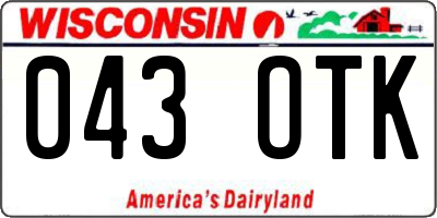 WI license plate 043OTK