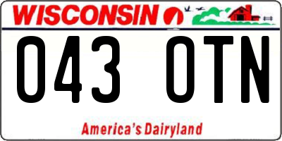 WI license plate 043OTN