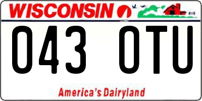 WI license plate 043OTU