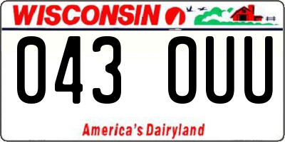 WI license plate 043OUU