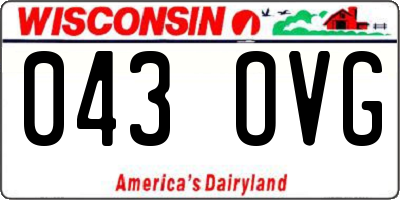 WI license plate 043OVG