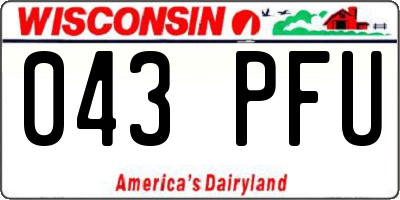 WI license plate 043PFU