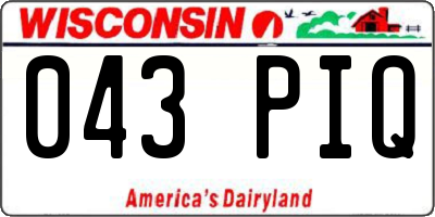 WI license plate 043PIQ