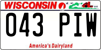 WI license plate 043PIW