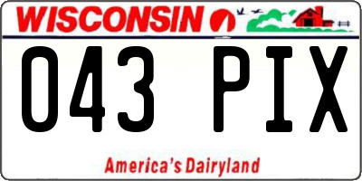 WI license plate 043PIX