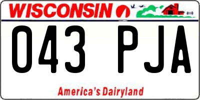 WI license plate 043PJA