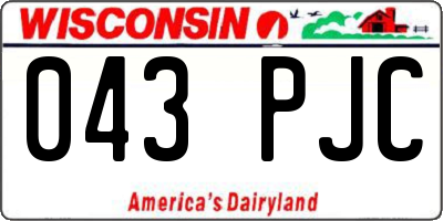WI license plate 043PJC