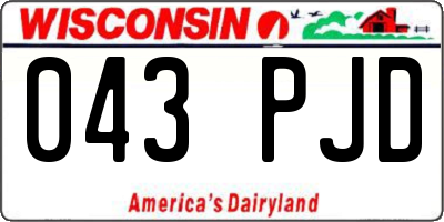 WI license plate 043PJD