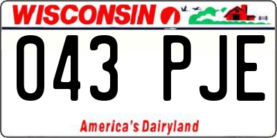 WI license plate 043PJE