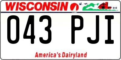 WI license plate 043PJI