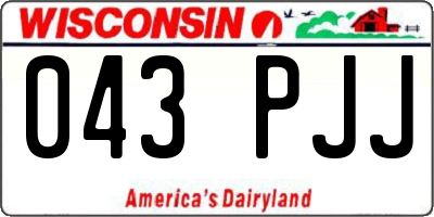 WI license plate 043PJJ