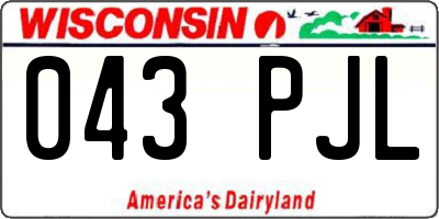 WI license plate 043PJL