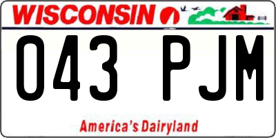WI license plate 043PJM