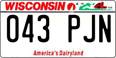 WI license plate 043PJN