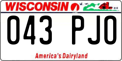 WI license plate 043PJO