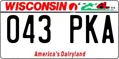 WI license plate 043PKA