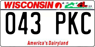 WI license plate 043PKC