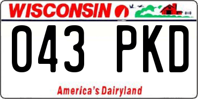 WI license plate 043PKD