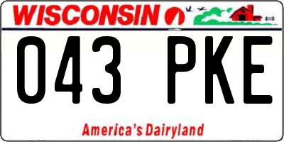 WI license plate 043PKE