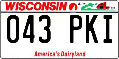 WI license plate 043PKI
