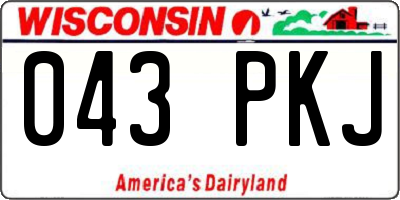 WI license plate 043PKJ