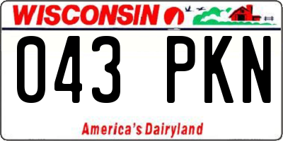 WI license plate 043PKN