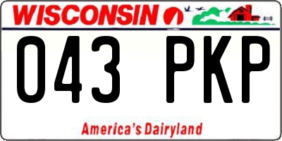 WI license plate 043PKP